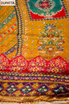 Mustard Chinon Unstitched Salwar Suit With Chinon Dupatta