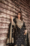 Black Banarasi Silk Readymade Suit And Palazzo With Silk Dupatta