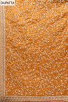 Mustard Sequence, Zarkan, Zari Threadwork & Bandhini printed Satin Unstitched Salwar Suit With Satin Dupatta