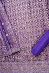 Purple Cutdana, Dabka, Sequence, Swarovski & Woven Zari Organza Unstitched Salwar Suit With Organza Dupatta