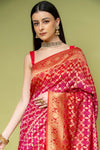 Rani Khaddi Georgette Saree With Unstitched Blouse