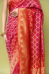 Rani Khaddi Georgette Saree With Unstitched Blouse