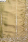 Pista Cutdana, Sequence, Swarovski, Zarkan & Zari Threadwork Organza Unstitched Salwar Suit With Organza Dupatta