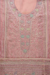 Gajari Swarovski, Zarkan & Threadwork Organza Unstitched Salwar Suit With Chiffon Dupatta