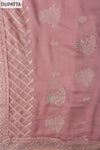 Gajari Swarovski, Zarkan & Threadwork Organza Unstitched Salwar Suit With Chiffon Dupatta