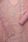 Gajari Swarovski, Zarkan & Threadwork Organza Unstitched Salwar Suit With Chiffon Dupatta