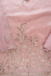 Onion Bead, Sequence & Zari Threadwork Organza Unstitched Salwar Suit With Chiffon Dupatta