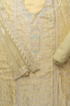 Pista Swarovski, Zarkan & Threadwork Organza Unstitched Salwar Suit With Chiffon Dupatta