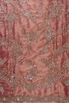Dark Gajari Cutdana, Sequence, Swarovski, Zarkan & Zari Threadwork Organza Unstitched Salwar Suit With Organza Dupatta