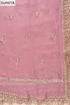 Gajari Sequence & Zari Threadwork Organza Unstitched Salwar Suit With Chiffon Dupatta