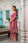 Rani Georgette Readymade Sharara Set With Georgette Dupatta