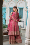 Rani Georgette Readymade Sharara Set With Georgette Dupatta