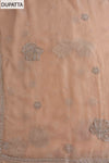Tussar Bead, Sequence & Zari Threadwork Organza Unstitched Salwar Suit With Chiffon Dupatta