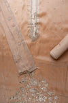 Tussar Bead, Sequence & Zari Threadwork Organza Unstitched Salwar Suit With Chiffon Dupatta