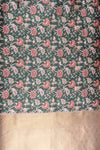 Mint Green Sequence, Zari Threadwork & Floral Printed Dola Saree With Unstitched Blouse