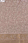 Mint Green Sequence, Zari Threadwork & Floral Printed Dola Saree With Unstitched Blouse