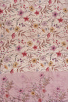 Tussar Sequence, Zari Threadwork & Floral Printed Dola Saree With Unstitched Blouse