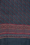 Midnight Blue Woven Zari & Digital Printed Dola Saree With Unstitched Blouse