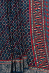 Midnight Blue Woven Zari & Digital Printed Dola Saree With Unstitched Blouse
