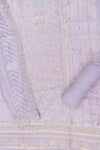 Mauve Swarovski, Zarkan & Threadwork Organza Unstitched Salwar Suit With Chiffon Dupatta