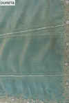 Mint Green Cutdana, Sequence, Swarovski, Zarkan & Zari Threadwork Organza Unstitched Salwar Suit With Organza Dupatta
