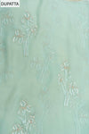 Pista Sequence, Swarovski, Zarkan & Threadwork Organza Unstitched Salwar Suit With Chiffon Dupatta