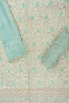 Pista Sequence, Swarovski, Zarkan & Threadwork Organza Unstitched Salwar Suit With Chiffon Dupatta