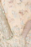 Tussar Gotta Patti, Swarovski, Zari Threadwork & Digital Printed Organza Unstitched Salwar Suit With Organza Dupatta