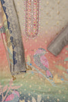Mauve Banarasi Woven Zari, Dabka, Gotta Patti, Sequence, Swarovski, Threadwork & Digital Printed Organza Unstitched Salwar Suit With Organza Dupatta