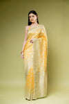 Pista Khaddi Georgette Saree With Unstitched Blouse