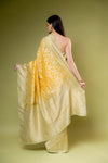 Pista Khaddi Georgette Saree With Unstitched Blouse