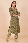 Pista Cotton Embroidered Readymade Suit With Pant