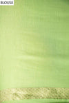 Pista Khaddi Georgette Saree With Unstitched Blouse