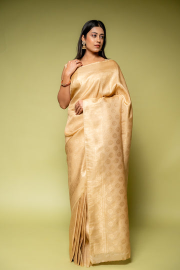 Tussar Banarasi Silk Saree With Unstitched Blouse