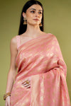 Gajari Khaddi Georgette Saree With Unstitched Blouse