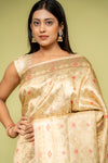 Tussar Banarasi Silk Saree With Unstitched Blouse