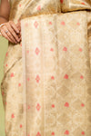 Tussar Banarasi Silk Saree With Unstitched Blouse