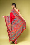 Maroon Crepe Saree With Unstitched Blouse