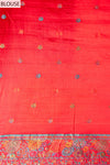 Maroon Crepe Saree With Unstitched Blouse