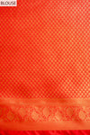Red Banarasi Silk Saree With Unstitched Blouse
