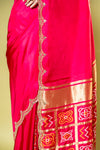 Rani Dola Embroidered Saree With Unstitched Blouse