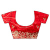 Red Chiffon Saree With Unstitched Blouse