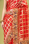 Red Georgette Saree With Unstitched Blouse