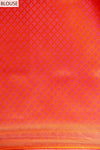 Coral Banarasi Silk Saree With Unstitched Blouse
