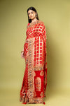 Red Georgette Saree With Unstitched Blouse