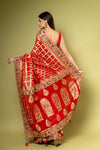 Red Georgette Saree With Unstitched Blouse