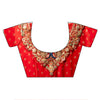 Red Georgette Saree With Unstitched Blouse
