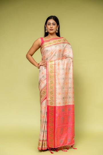 Tussar Banarasi Silk Saree With Unstitched Blouse