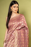 Onion Khaddi Georgette Saree With Unstitched Blouse