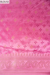 Mauve Banarasi Silk Saree With Unstitched Blouse